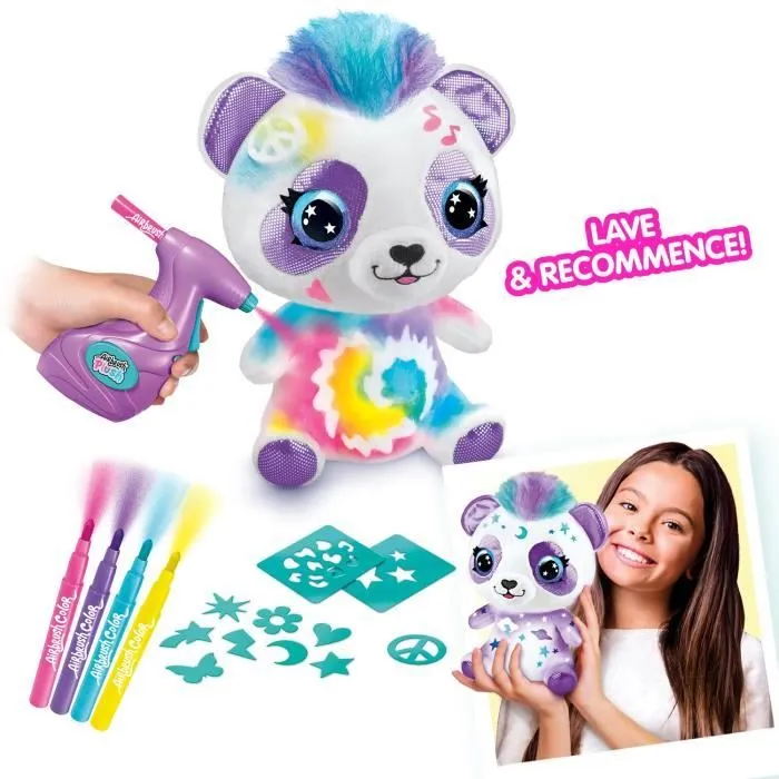 Peluche Airbrush Panda à personnaliser - Peluche spray art avec feutres et pochoirs - OFG 257 - Canal Toys-2