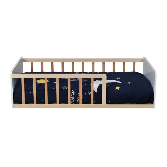 Lit Enfant Berceau de la Mer 70x140 Blanc et Naturel Laïba Kids-3