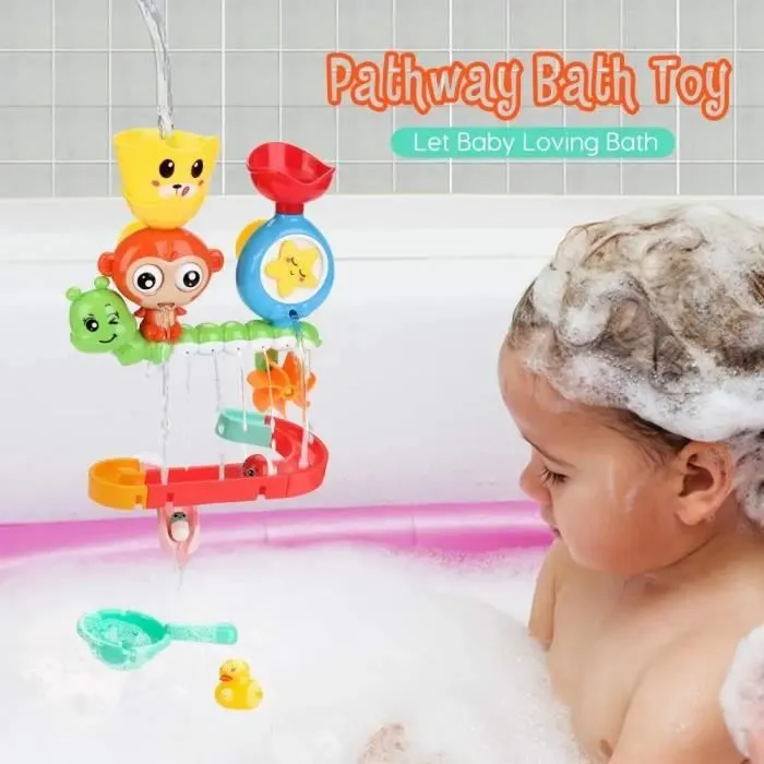 Jouet de Bain Cascade Interactif pour Bébé et Enfants - HAUTSTORE - 14 pièces - Multicolore-3
