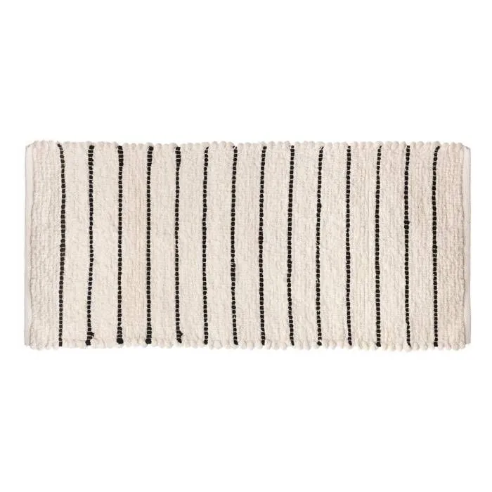 5five - tapis rayé microfibre 50x120cm blanc-0