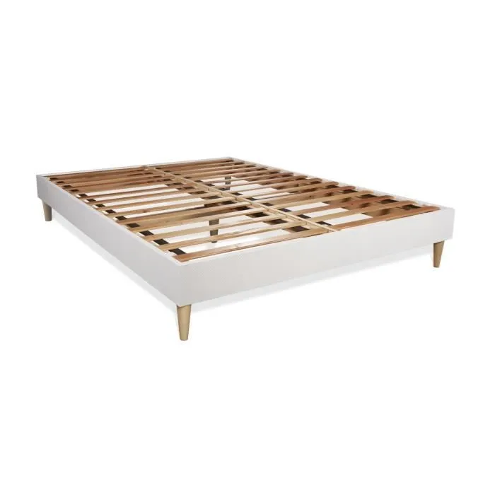 Ensemble matelas + sommier - ACTIVE - 140x200 cm - Blanc - HR - Accueil enveloppant - Ferme-3