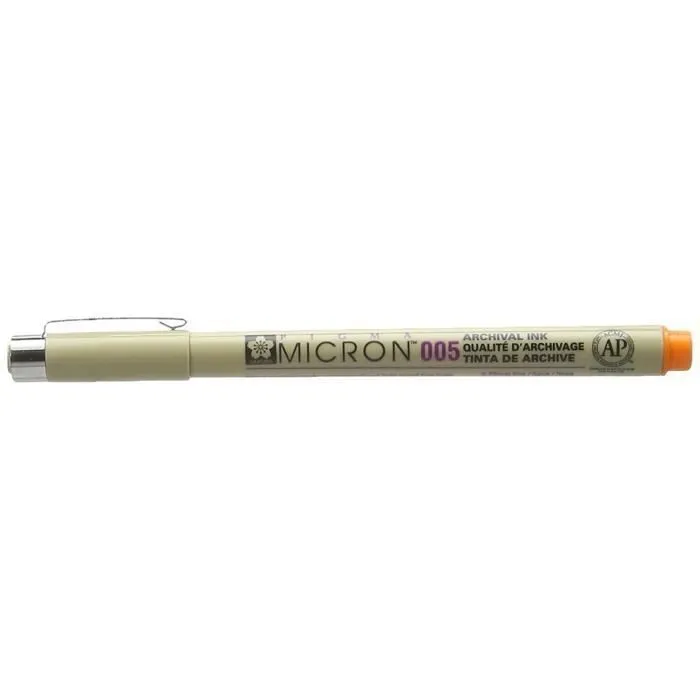 Feutre - SAKURA - PIGMA MICRON 005 - Tracé 0,02 mm - Couleur Orange - Mixte-0