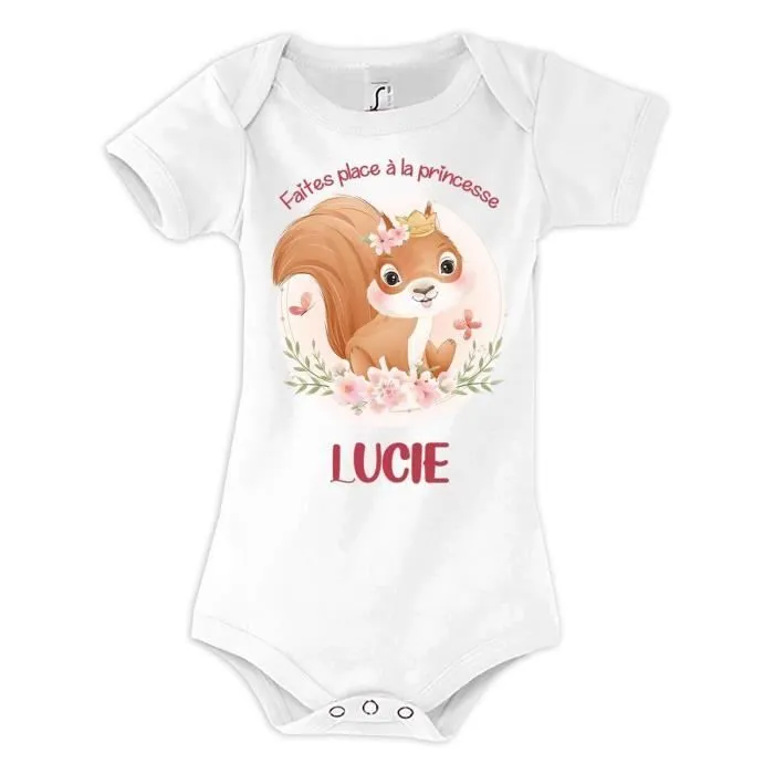 Body bébé Lucie Princesse Écureuil | Cadeau Naissance Bébé et Enfant-0