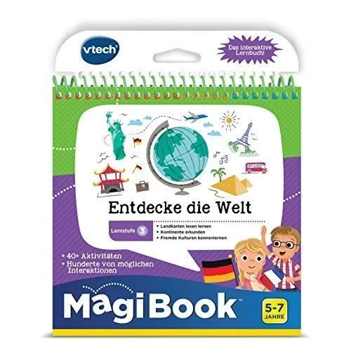 Livre d'apprentissage interactif - VTech - 80-481504 - 40 jeux et activités - Autocollants - Effets sonores-0