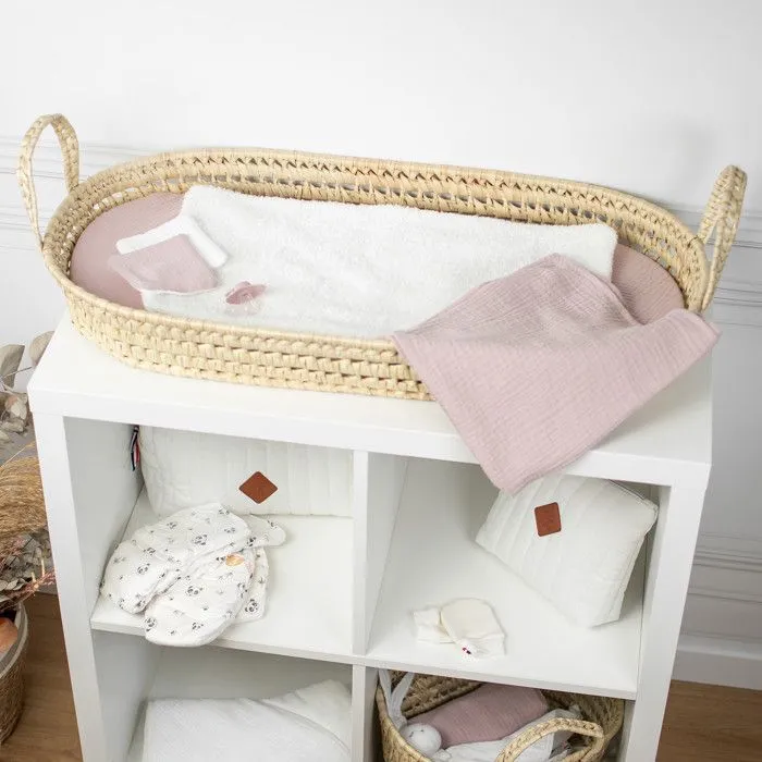 Set matelas à langer : panier + matelas + drap-housse + tapis de change JEANNE Rose 77 x 36 77 x 36 Rose-2