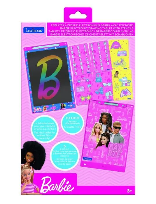 Tablette à Dessins - Lexibook - Barbie - Écran 28cm - Pochoirs Inclus - Multicolore-1