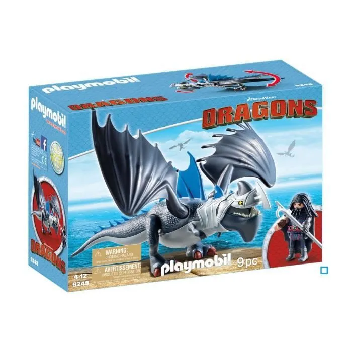 PLAYMOBIL - Dragons - Drago avec Dragon de Combat - Editions Limitées - Armure Amovible - 33,5 x 29 x 15 cm-0