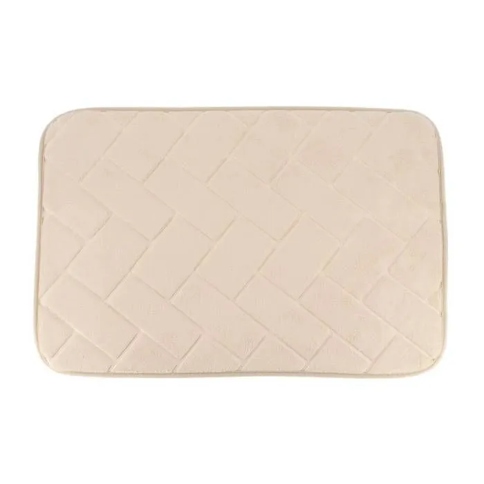 TENDANCE - Tapis de salle de bain Beige en relief 40 x 60 cm-0