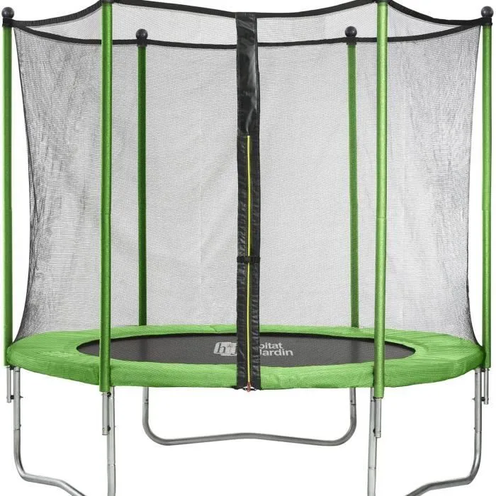 Trampoline - HABITAT ET JARDIN - Yoopi - Ø 1.80 m - Avec Filet + Echelle + couverture + Kit d'ancrage-1