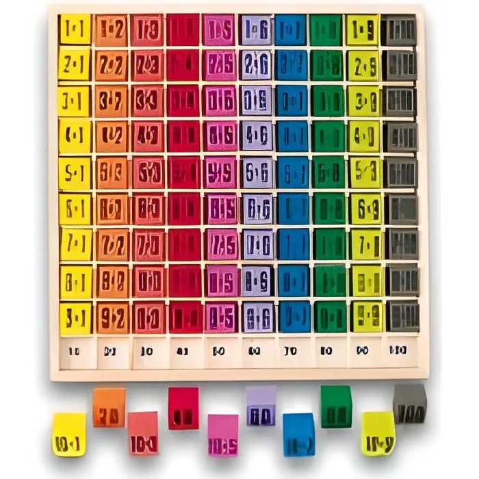 Table de multiplication couleur en bois-0