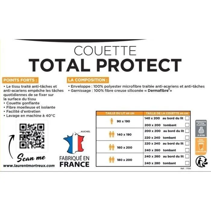 Couette Total Protect - 1 ou 2 personnes - LEGERE - MORTREUX-1