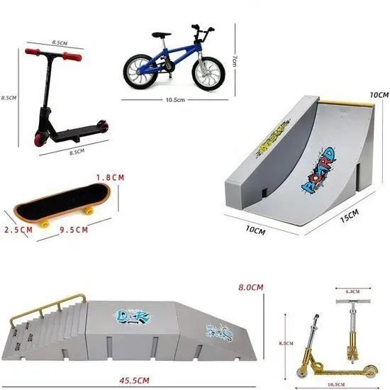 Finger scooter deux roues Mini planches à roulettes rampe ensembles doigt BMX bout doigts vélos touche Skate Deck nouveauté jouets-3