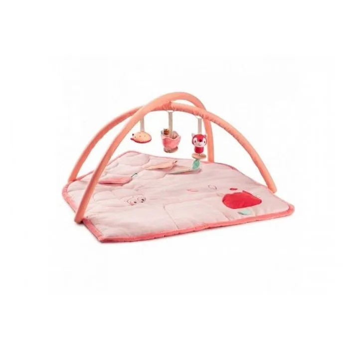 Tapis d'éveil - LILLIPUTIENS - Forêt - Rose - Avec arche jouet - Effets sonores - Evolutif-0