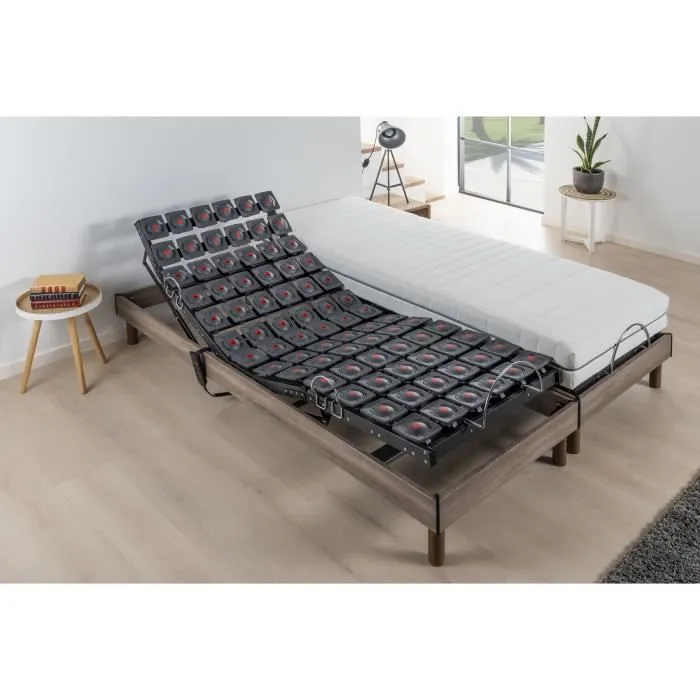 Ensemble matelas + sommiers relaxation électrique - 2x90x200 cm - Matelas ressorts ensachés - ERGO 9 Dreamzone - DEKO DREAM-1