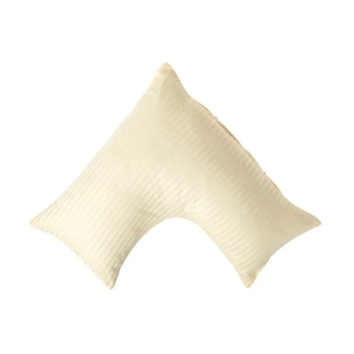 Taie d'oreiller spécial oreiller cervical en coton égyptien 330 fils Forme V Jaune pastel-0