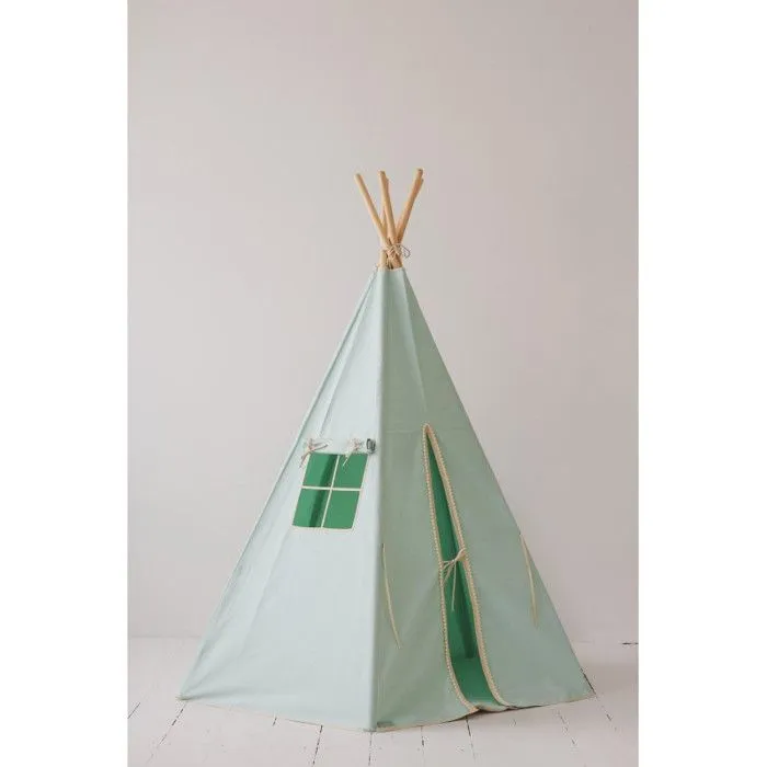 Tipi avec pompons enfant Moi Mili "Mint Fog" - mint fog - TU-3