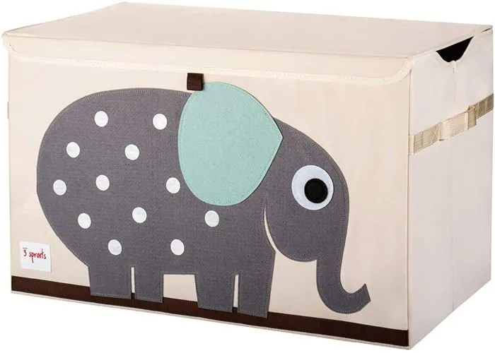 Coffre à jouets - WEBER - Elephant - Enfant - 100% Polyester - Gris-1