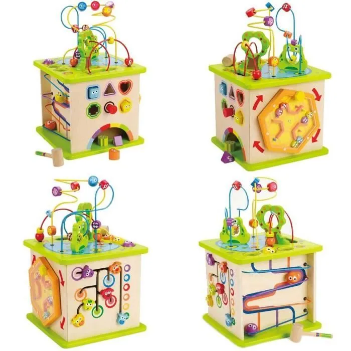 Cube d'activité Country Critters Hape - Jouet d'éveil en bois pour bébé de 12 mois et plus-2