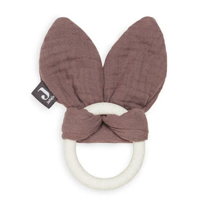 Anneau de dentition en Silicone Bunny Ears Chataigne - Marron - Jollein - Bébé-0