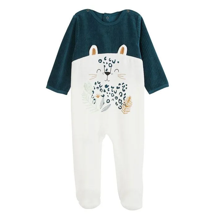 Pyjama bébé - Borneo - Velours côtelé - Ecru - Antidérapant - OEKO-TEX®-0