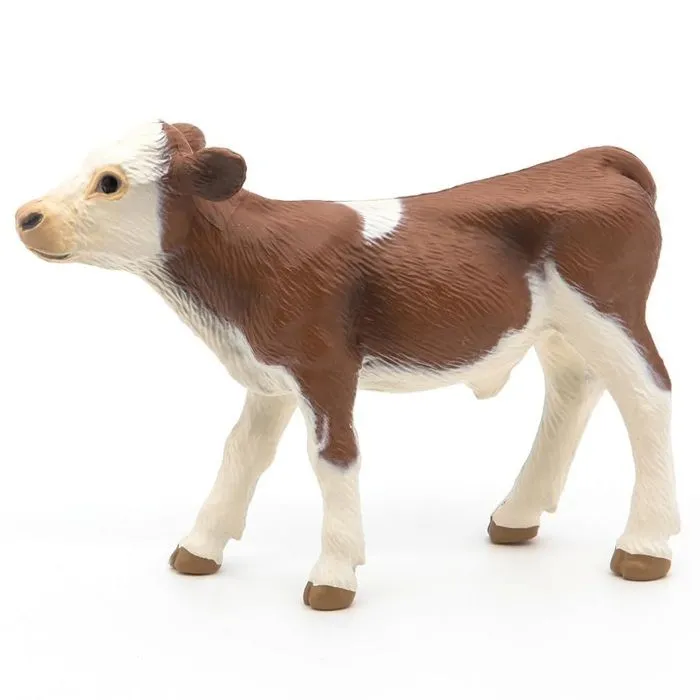 Figurine Veau Simmental - PAPO - La Vie à la Ferme - Pour Enfant de 3 ans et plus-2