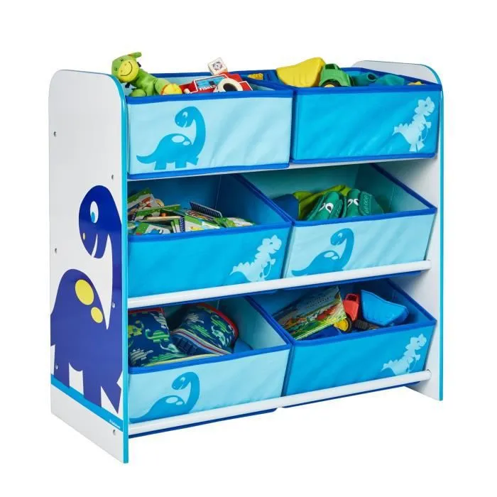 Dinosaures - Meuble de rangement pour chambre d’enfant avec 6 bacs-2