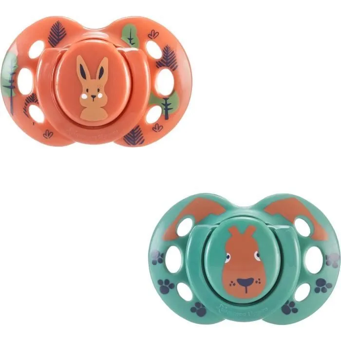 Sucette - TOMMEE TIPPEE - FUN - 18-36 mois - Lot de 2 sucettes symétriques sans BPA - Capsule de stérilisation réutilisable-0