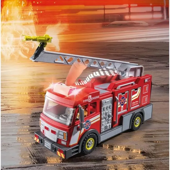 PLAYMOBIL - 71233 - City Action - Camion de pompiers avec grande échelle-5