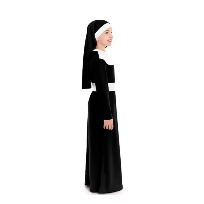 Partilandia Déguisement de nonne noire fille (7-9 ans)-3