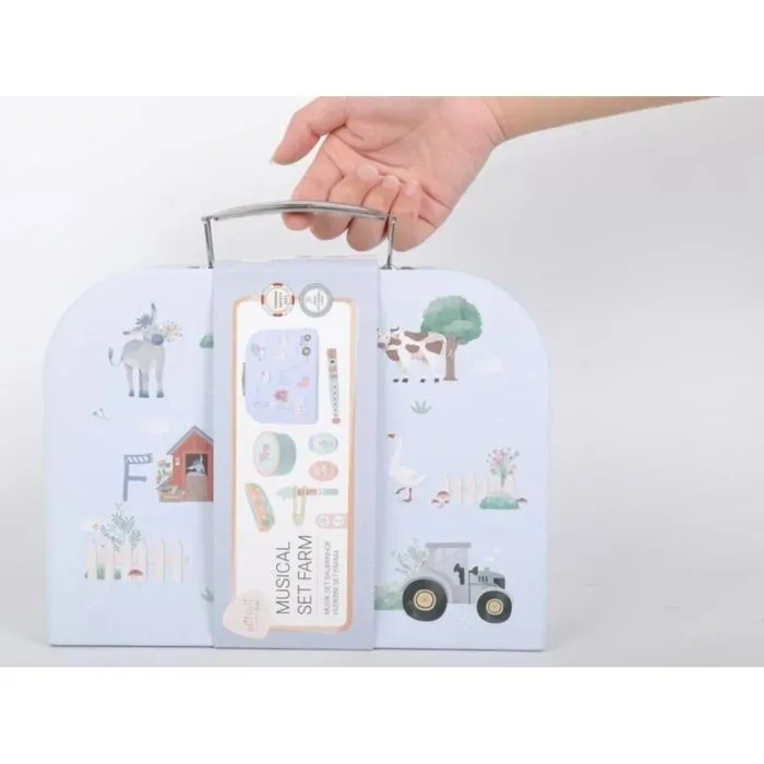 Ensemble d'instruments de musique - EliNeli - Valise Ferme - Enfant - Beige-2
