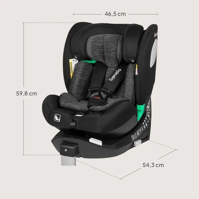 Siège-auto 360° LIONELO Braam iSize - ISOFIX - Base pivotante 360° - 40-150 cm - Groupe 0/1/2/3 - Noir-5