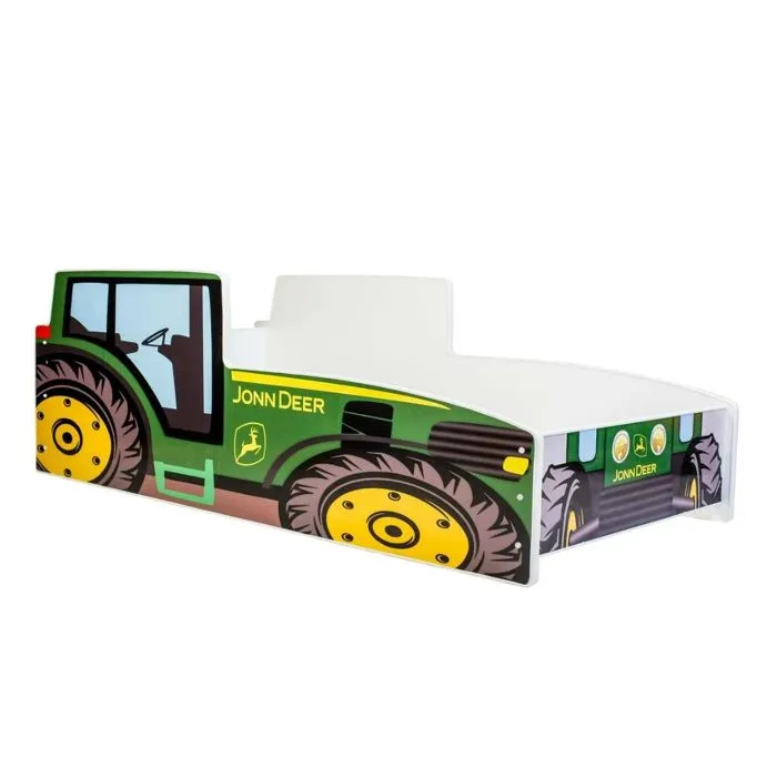 Lit enfant - KOBI - Tracteur vert 160x80 - Matelas inclus - Montage facile - 1 place-0