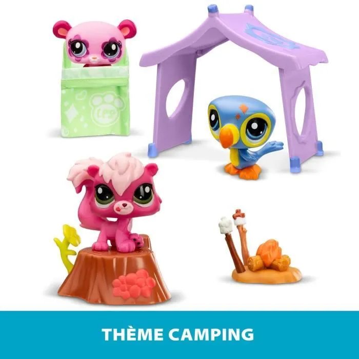 Pack à thème 3 Pets - BANDAI - Littlest Pet Shop Camping - Animaux et accessoires-2