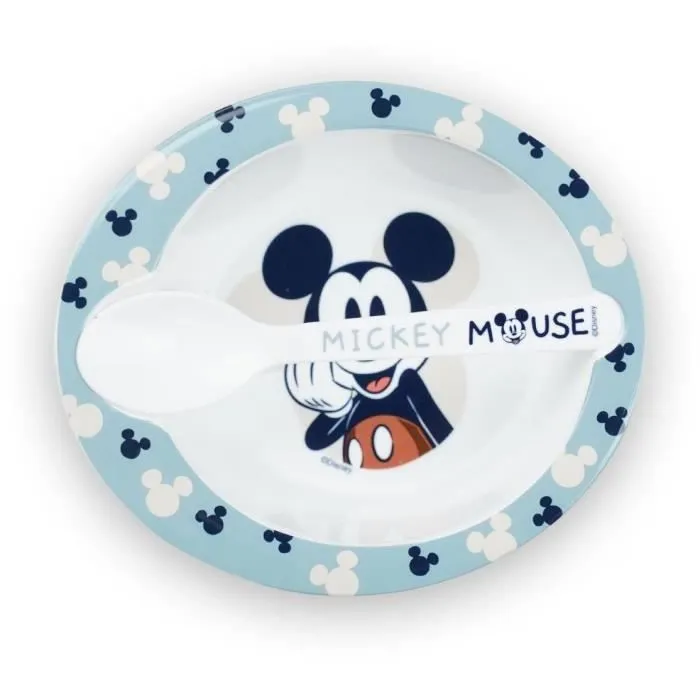 Set repas micro-ondes - THERMOBABY - 2 pièces - Bol et cuillère - Mickey Cool-0