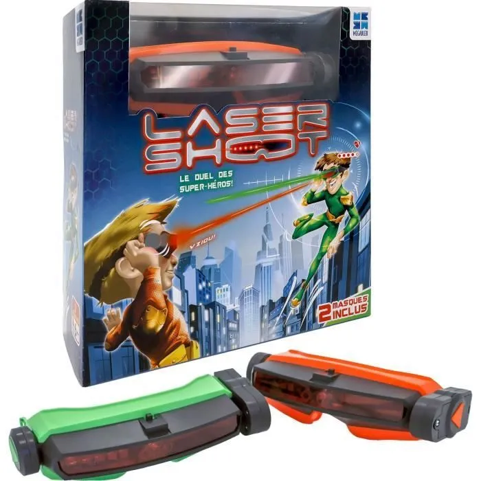 Jeu de société - MEGABLEU - Laser Shoot - Duel au laser avec masques et vies à perdre-0