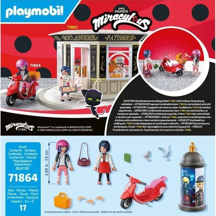 PLAYMOBIL 71864 Marinette à scooter & Kagami, Miraculous, dès 5 ans-4