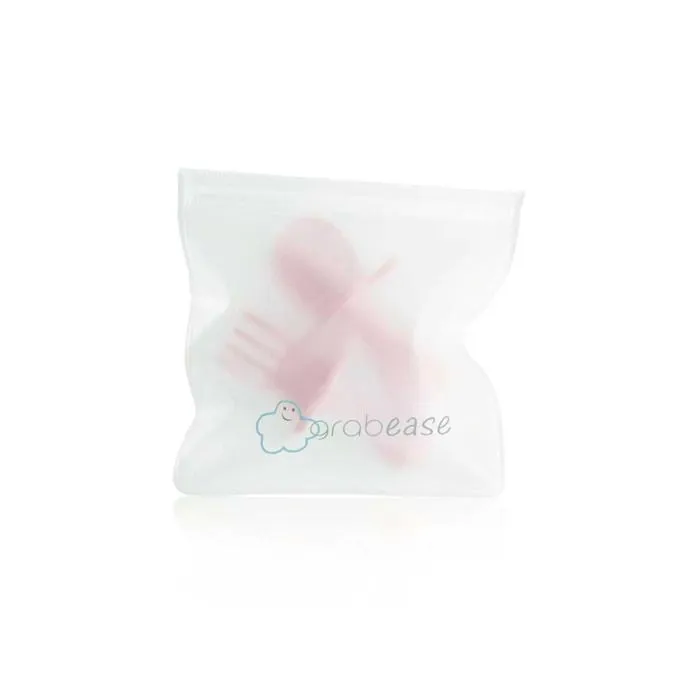 Set de 2 couverts d'apprentissage ergonomiques Rose clair - GRABEASE-5