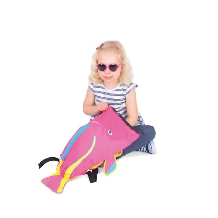 TRUNKI Sac de natation paddlepak medium poisson Coral - rose-3