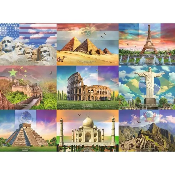 Puzzle Enfant 200 p XXL - Les monuments du monde - Ravensburger - Architecture et monument - Dès 8 ans-0
