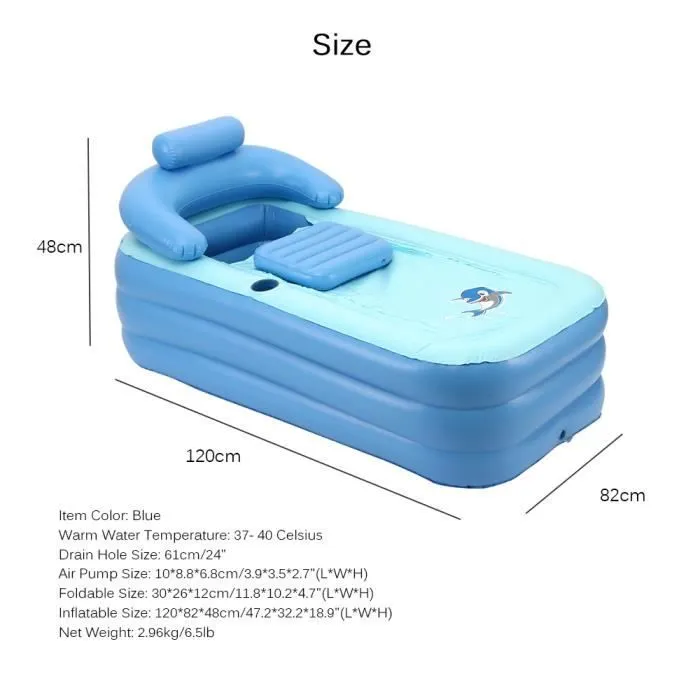 Baignoire Gonflable - Royale - Pliable - PVC Non Toxique - 120x82x48cm - Pour Adultes-1