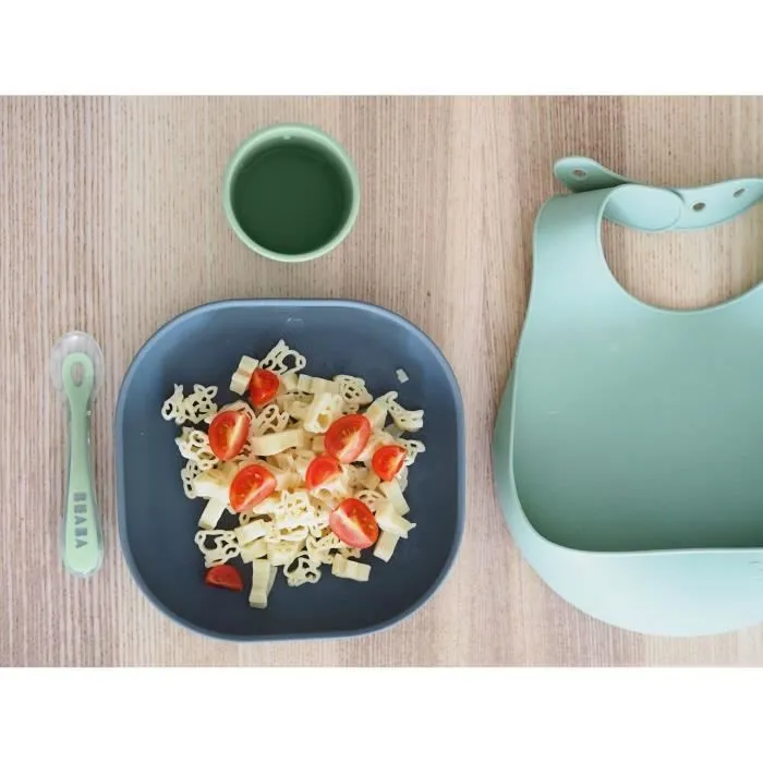 BEABA, Coffret repas bébé, silicone, 4 pièces, mineral-2