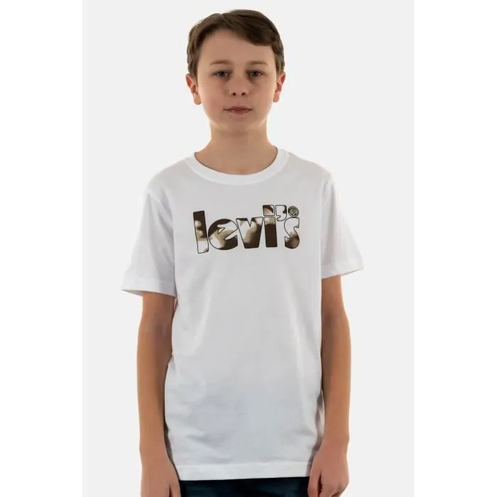 Tee Shirt Manches Courtes - LEVIS - Camo Poster Logo W1T - Blanc - Garçon - Regular-0