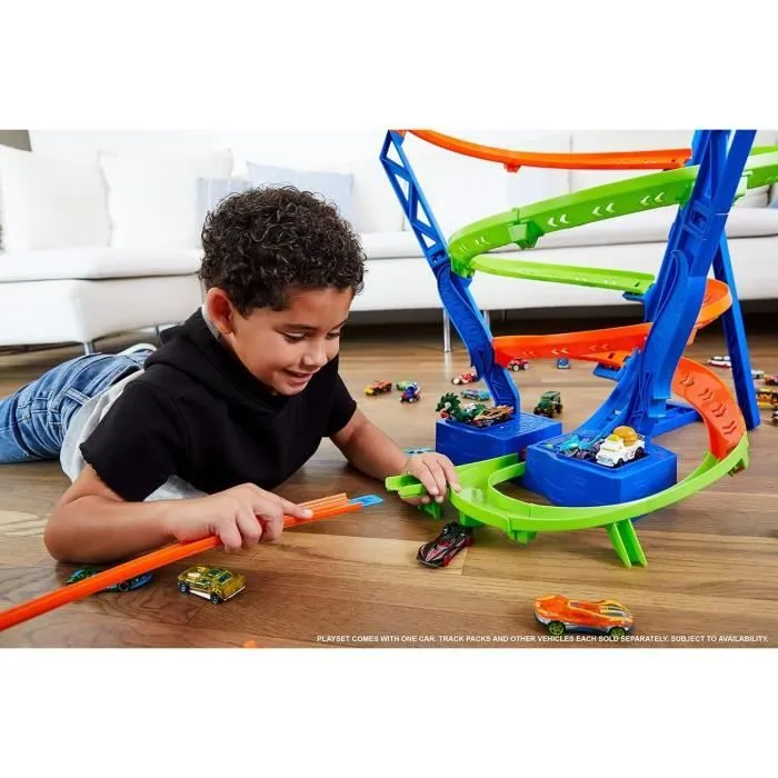 Hot Wheels®-Coffret Piste Cyclone Crash, avec 1 véhicule Hot Wheels® HJT51-1