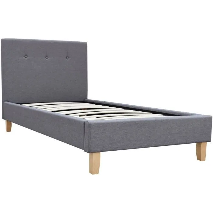 Lit "Elise" - 90 x 190 cm - Gris-0