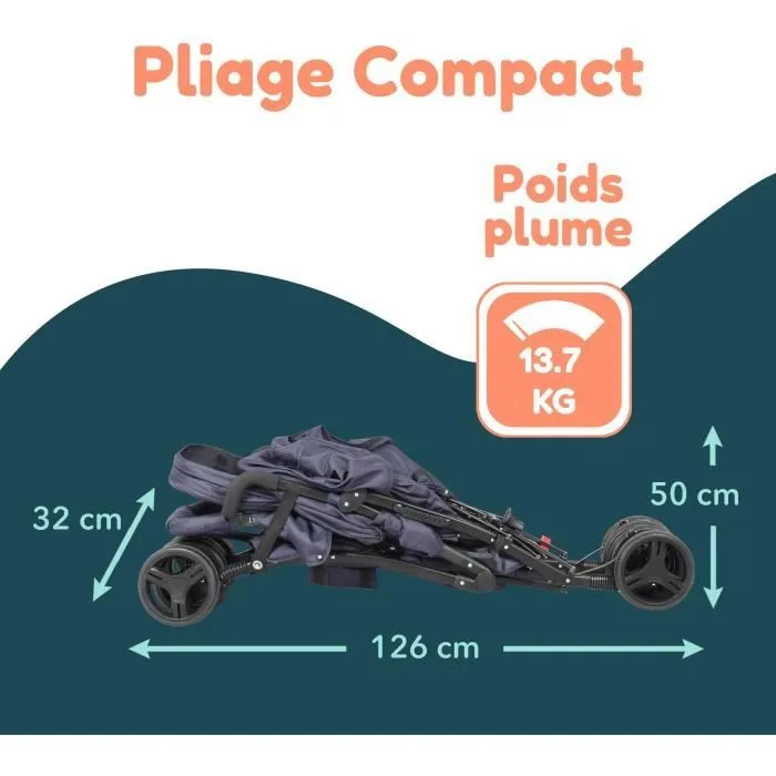 Poussette canne double BAMBISOL - 6-36 mois pour le siège avant (max 15 kg) et de 0-36 mois (max 15 kg) pour le siège arrière-4