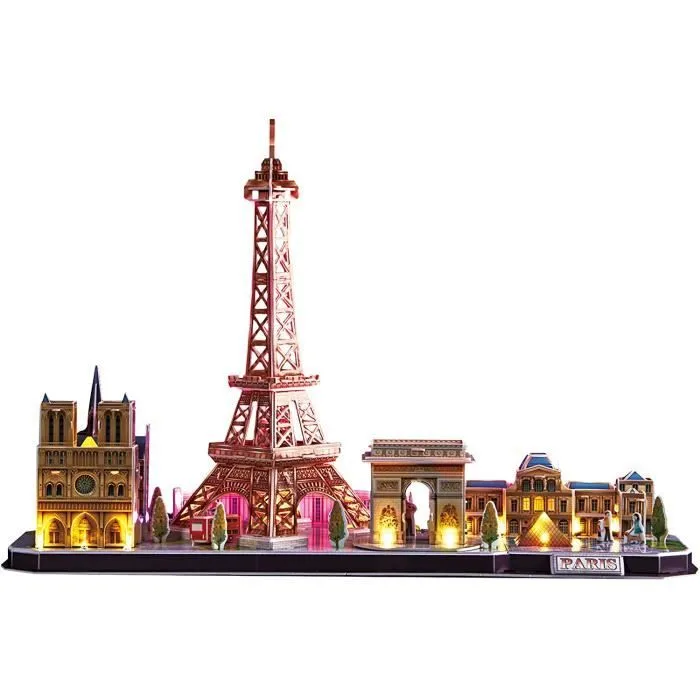 Puzzle 3D illuminé de la ville de Paris - XTREM RAIDERS - City Line Paris LED - Enfant - 115 pièces-2