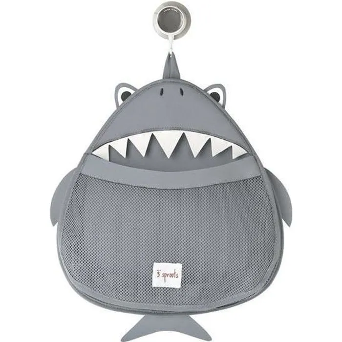 3 Sprouts - Filet de rangement pour le bain Requin - ELEMENTS FOR KIDS-0