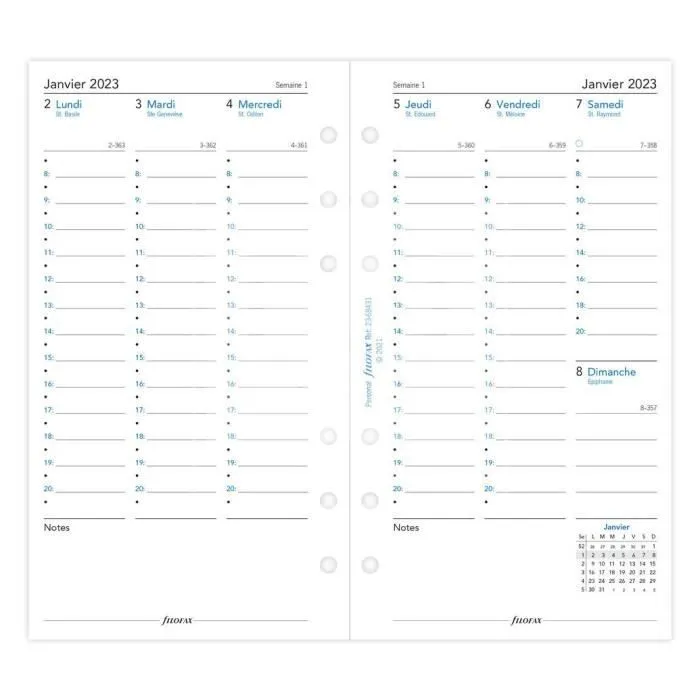 Recharge Agenda - FILOFAX - Personal - Semaine sur 2 pages - 9 x 14 cm - Couverture souple-1