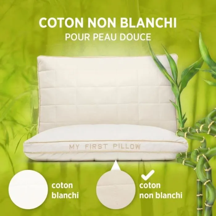 MY FIRST PILLOW - Oreiller évolutif pour bébé et enfant - 40 x 60 cm - Epaisseur et fermeté réglables - Coton et Fibres de bambou-2