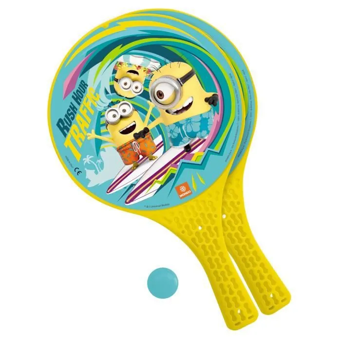 Jeux de sport - MONDO - LES MINIONS - 2 Raquettes de plage et balle - Mixte - A partir de 3 ans-0